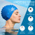 Whale Silicone Swim Cap - Waterproof, Non-Slip, High Elasticity - Keeps Hair Dry, Perfect for Men and Women,Large Swimming Cap (Blue)