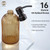 16 OZ Amber Glass Soap Dispenser, Amber Stripe Bathroom Hand Soap Dispensers with Stainless Steel Bronze Pump,Brown Glass Kitchen Hand Soap Dispenser with Oil Rubbed Bronze Pump