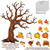 4Ft Big Tree Bulletin Board Set Fall Bulletin Board Decorations with Maple Leaves Pumpkins Cutouts for Classroom Home Chalkboard Wall Decoration