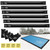 Legigo 10 Pack Pool Cover Weights, 10 Ft Pool Water Bags with Corner Water Tubes for Pool Cover Inground, Heavy Duty 0.4 mm Thicker Water Weight Bags Winter Closing Kit for Winterizing, Black