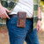 Moonster Leather Cell Phone Holster Genuine Full-Grain Buffalo Leather Secure & Durable Phone Belt Holder - 7'H x 3.5" W