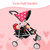 My First Doll Twin Stroller - Cutest Heart Design Doll Twins Stroller - Great Toy Gift for Girls