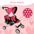 My First Doll Twin Stroller - Cutest Heart Design Doll Twins Stroller - Great Toy Gift for Girls