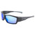 Optic Edge Freelance Wraparound Sports & Motorcycle Sunglasses for Men or Women Matte Black Frame w/Dielectric Blue Mirror Lens