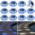VOLISUN Solar Driveway & Deck Lights 12 Pack Waterproof Dock & Marine Ground Lights,2-in-1 Blue & White LED,Solar Marker for Pathways,Steps,and Warning Signs