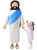 Yelakey Giant Jesus Plush 6 Ft Jesus Stuffed Doll Plushie Toy Christian Pillow Religious Decoration Gift for Christening Easter (Blue)
