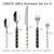 Carote Silverware Set for 4, 20 Pcs Stainless Steel Flatware Set, Mirror Polished Cutlery Utensil Set Including Knife Fork Spoon with Polka Dot Handle, Black and White