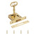 UFURMATE Vintage Lock with Key 1 Pack Gold Cabinet Lock Set for Left-Hand Door Retro Desk Drawer Spring Lock Antique Brass Lock for Cabinet, Wardrobe, Drawer, Cupboard, Jewelry Boxes