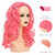Kids Long Curly Pink Wigs Costume Accessories Hair for Girls Children