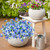 ICX 10pc Artificial Pansy Flowers for Outdoors,Silk Fake Flowers UV Resistant, Spring Flowers Artificial for Decoration,Outdoor Fake Plants for Door Porch Patio Planter Yard (Blue