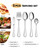 EUIRIO 5 PCS Serving Utensils Set, Large Stainless Steel Spoons Forks, Sugar Spoon and Butter Knife, Great for Hostess Buffet Catering Banquet Party, Mirror Polished, Dishwasher Safe, Silver