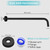 Nuodan Shower Arm with Flange, 24 Inches Wall Mount Replacement Extension Showerhead Arm For Fixed Shower Head, Matte Black