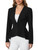 Milumia Women's Casual Long Sleeve Blazer Work Dressy Peplum Ruffle Hem Blazer Jacket with Padded Shoulder Black Large