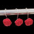 Twofish Home Red Rose Flower Shower Curtain Hooks Anti Rust Shower Curtain Hooks Decorative Resin Red Rose Flower Shower Curtain Rings Set of 12