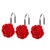 Twofish Home Red Rose Flower Shower Curtain Hooks Anti Rust Shower Curtain Hooks Decorative Resin Red Rose Flower Shower Curtain Rings Set of 12