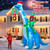 14 Ft Long by 12 Ft Tall Giant Christmas Inflatables Dinosaur with Black Santa Elf & Xmas Wreath Outdoor Decorations, Built-in Light Blow Up Black Christmas Yard Decor for Outside Lawn Garden