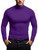 Thermal Tops for Men Mock Neck Long Sleeve(Purple,X-Large)