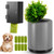 Jingmore 2 Pcs Dog Poop Waste Trash Can with Lid and Bag Wall Mount Dispenser with 8 Rolls Doggie Storage Outdoor Plant Style Bin Container for Bedroom Decorative(Grey)