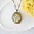 THSOGO Vintage Photo Locket Necklace Handmade Pressed Flower Locket Necklace for Women Girl (White Daisy)