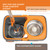 Casabella Microfiber Spin Mop and Bucket System with Replacement Head Refill, Graphite/Orange