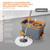 Casabella Microfiber Spin Mop and Bucket System with Replacement Head Refill, Graphite/Orange