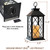 Bright Zeal 2-Pack 13.5" Vintage Candle Lantern with LED Pillar Candle (Black, 6hr Timer) - IP44 Waterproof Battery Powered Decorative Light - Outdoor Patio Hanging Lantern Decorative Tabletop Light
