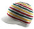 RW Knitted Cotton Rasta Skully Beanie Visor (White/Rasta)