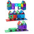 Playmags Magnetic Tiles Train Car Set for Kids - 55pcs Magnet Building Blocks Accessory Set with 4 Cars - Durable Creative STEM Learning Toys for Boys, Girls & Toddlers