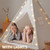 Tiny Land Teepee Tent for Kids – 100% Cotton Play Tent with Padded Mat & Star Lights, Foldable with Carry Bag, Indoor Play Tent for Girls & Boys