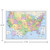 US and World Desk Map (13" x 18" Laminated) for Students, Home or Classroom Use by Lighthouse Geographics