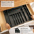 KitchenEdge Premium Silverware, Flatware and Utensil Organizer for Kitchen Drawers, Food-Safe Contract Grade, Expandable from 18 to 33 In, Black Bamboo KitchenEdge Premium Silverware, Flatware and Utensil Organizer for Kitchen Drawers, Food-Safe Contract Grade, Expandable from 18 to 33 In, Black Bamboo