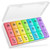 BUG HULL Pill Organizer 3 Times a Day, Large Weekly Medicine Pill Organizer 3X a Day, 7 Day Pill Box Cases Morning Noon Evening for Vitamin, Cod-Liver Oil, Supplements (Rainbow White)
