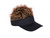 Men's Visor with Hair Fake Hairs Visor Hat with Hair for Men Funny Spiked Sun Hats Novelty Baseball Wig Caps Birthday Gift (Dark Coffee and Black)