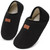 Scurtain House Slippers for Women Men Wide Diabetic House Shoes Socks Lightweight Unisex Adults Barefoot Shoes Non-Slip Travel Slippers Black 10-10.5 W