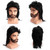 Leuik Dude Wigs - Adult Funny Mullet Wig for 70s & 80s (Black)