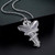 Q&D&S 2pcs Men's Punk Necklace Retro Viper Mamba Pendant Necklace Cross Necklace Jewelry Memorial Gift, silver,black