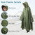 Plus Size Rain Poncho with Hood and Reflective Stripes, Big and Tall Rain Poncho, Ideal as Rain Ponchos for Adults Plus Size, Extra Large Poncho for Outdoor Activities, Dark Green