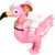 One Casa Inflatable Flamingo Costume Riding On Flamingo Air Blow up Funny Fancy Dress Party Halloween Costume for Kids (7-10Yrs)
