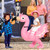 One Casa Inflatable Flamingo Costume Riding On Flamingo Air Blow up Funny Fancy Dress Party Halloween Costume for Kids (7-10Yrs)