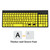 FONICER Full Size Large Print 2.4g Wireless Keyboard and Mouse with Oversized Print for Kids Visually Impaired Low Vision Individuals (Yellow)