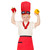 Keymall Kids Hibachi Chef Hat Teppanyaki Tall Chef Cap With Hachimaki Headband Tie Apron for Hibachi Birthday Party Costume(red)