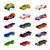 Hot Wheels Toy Cars & Trucks, Track Bundle Set of 15, 3 Different Track-Themed Packs of 5 1:64 Scale Vehicles for Collectors & Kids