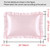 HommxJF Blush Pink Satin Ruffled Pillow Cases for Hair and Skin,Blush Pink Silk Pillowcases Standard Set of 2 with Envelope Closure Princess Room Decoration