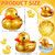 Honoson 6.89 Inch Giant Glitter Rubber Duck Big Glitter Rubber Duck Large Sparkly Duckling Bath Toy with Squeaky Sound for Summer Baby Shower Birthday Party Favor Gift(Gold)