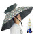 NEW-Vi Umbrella Hat Folding Adjustable Sun Rain Cap, 37.4” UPF 50+ UV Protection Large Hands Free Umbrellas, 7-Ribs Waterproof Headwear for Fishing Gardening Golf Sunshade Outdoor (Camo/Black)