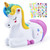 PJDRLLC Piggy Bank Girls: Unicorn Piggy Banks - Unbreakable Plastic Coin Money Bank with Alphabet Stickers - Rainbow