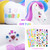 PJDRLLC Piggy Bank Girls: Unicorn Piggy Banks - Unbreakable Plastic Coin Money Bank with Alphabet Stickers - Rainbow