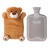 HomeTop Premium Classic Rubber Hot or Cold Water Bottle with Cute Stuffed Animal Cover (2 Liter, Gray)