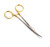 Premium German Stainless- Set of 2 PCS Gold Handle Mosquito Locking HEMOSTAT Forceps Straight + Curved 5"-Cynamed