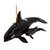 Orca Whale with a Baby Whale Christmas Ornament, Nautical Theme, Holiday Décor, 2 1/2 Inches Tall